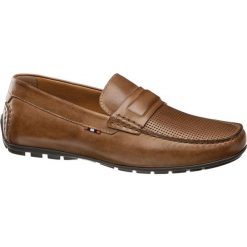 Mokasyny męskie AM SHOE brązowe. Pomarańczowe mokasyny męskie AM SHOE, ze skóry. Za 159,90 zł.