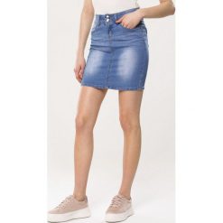 Jasnoniebieska Spódnica Beneficial. Niebieskie spódniczki damskie Born2be, bez wzorów, z denimu, mini. Za 49,99 zł.