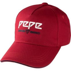Czapka z daszkiem Pepe Jeans. Czerwone czapki męskie Pepe Jeans, bez wzorów, z jeansu. Za 59,00 zł.