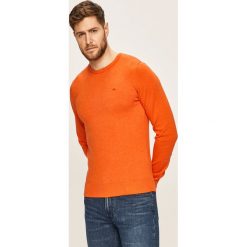 Tom Tailor Denim - Sweter. Niebieskie swetry męskie TOM TAILOR DENIM, s, bez wzorów, z bawełny, z okrągłym kołnierzem, bez kaptura. W wyprzedaży za 99,90 zł.