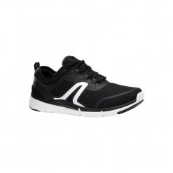 Buty damskie do szybkiego marszu Soft 540 siateczka czarna/biała. Czarne buty damskie do fitnessu marki NEWFEEL, z poliesteru. Za 129,99 zł.