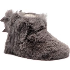 Kapcie UGG - I Jesse Bow II Fluff 1094493I Inf/Chrc. Szare sandały dziewczęce Ugg, z wełny, bez zapięcia. W wyprzedaży za 229,00 zł.