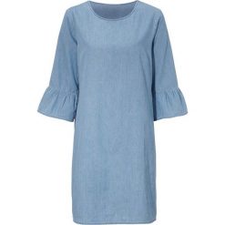 Cellbes Sukienka błękitny denim female niebieski 50/52. Niebieskie sukienki damskie Cellbes, z denimu, z okrągłym kołnierzem. W wyprzedaży za 129,00 zł.