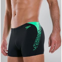 Kąpielówki męskie: Speedo Kąpielówki Męskie Boom Spl Asht Am Black/Green r. 36 (8108559690)