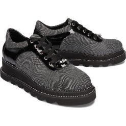ARTIKER RELAKS 45C801 black/silver, półbuty damskie. Szare koturny damskie Artiker Relaks, bez obcasa, na koturnie, na sznurówki. Za 349,90 zł.