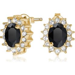 Kolczyki damskie: Kolczyki-wkrętki „Black Windsor” z kryształkami Swarovski