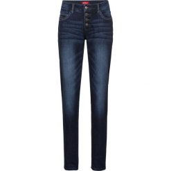 Dżinsy "multi-stretch" CLASSIC bonprix ciemnoniebieski. Zielone jeansy damskie marki bonprix, w kropki, z kopertowym dekoltem, kopertowe. Za 89,99 zł.