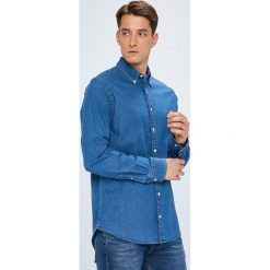 Tommy Hilfiger - Koszula. Niebieskie koszule męskie TOMMY HILFIGER, s, bez wzorów, z elastanu, casualowe, button down, z długim rękawem. W wyprzedaży za 279,90 zł.