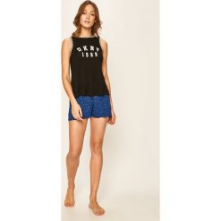 Dkny - Piżama. Czarne piżamy damskie DKNY, s, z nadrukiem, z elastanu, bez rękawów. Za 349,90 zł.