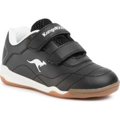 Sneakersy KANGAROOS - Wingyard V 18514 000 5012 Jet Black/White. Czarne trampki chłopięce KangaROOS, bez wzorów, ze skóry ekologicznej, na rzepy. W wyprzedaży za 99,00 zł.