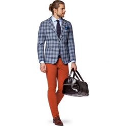 Marynarka Szara w Kratę Kimberley. Szare marynarki męskie LANCERTO, na wiosnę, m, bez wzorów, z bawełny, eleganckie. W wyprzedaży za 399,90 zł.