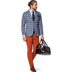 Marynarka w Kratę Kimberley. Szare marynarki męskie marki LANCERTO, m, z bawełny, eleganckie. W wyprzedaży za 559,90 zł.
