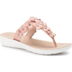 Japonki BASSANO - WS19642-2 Pink. Różowe klapki damskie Bassano, bez wzorów, ze skóry ekologicznej, bez obcasa. Za 49,99 zł.