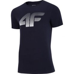 T-shirt męski TSM312 - granat. Czarne koszulki męskie marki 4f, m, bez wzorów, bez kołnierzyka. Za 49,99 zł.