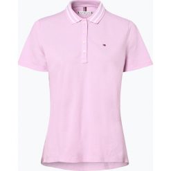 Tommy Hilfiger - Damska koszulka polo, różowy. Różowe koszulki damskie polo xs, w paski, z bawełny, polo. Za 229,95 zł.