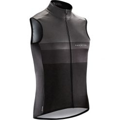 Kamizelka Wiatroszczelna Na Rower. Czarne kamizelki rowerowe męskie VAN RYSEL, m, bez wzorów, z elastanu, bez kaptura, rowerowe. Za 179,99 zł.