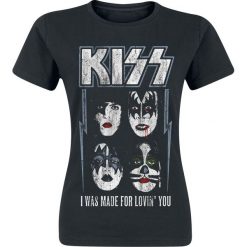 Kiss I Was Made For Lovin' You Koszulka damska czarny. Czarne koszulki damskie Kiss, l, bez wzorów, bez kołnierzyka, bez rękawów. Za 74,90 zł.