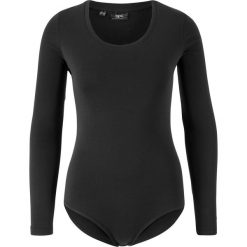 Body w prążek, długi rękaw bonprix czarny. Czarne koszulki damskie bonprix, bez wzorów, bez kołnierzyka, z długim rękawem. Za 49,99 zł.