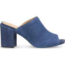 Klapki HANA. Niebieskie crocsy damskie Gino Rossi, z materiału, na obcasie. Za 279,90 zł.