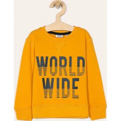 Blukids - Bluza dziecięca 98-134 cm. Żółte bluzy chłopięce Blukids, z nadrukiem, z bawełny, bez rękawów, bez kaptura. Za 39,90 zł.