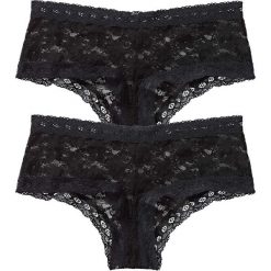 Figi: Figi „panty” (2 pary) bonprix czarny + czarny