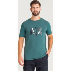 T-SHIRT ARMANI EXCHANGE. Zielone t-shirty męskie xl, z aplikacjami, z bawełny, z okrągłym kołnierzem. Za 137,40 zł.