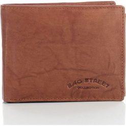 Portfel męski Bag Street skórzany w pudełku. Pomarańczowe portfele męskie marki Bag Street, bez wzorów, ze skóry. Za 49,00 zł.