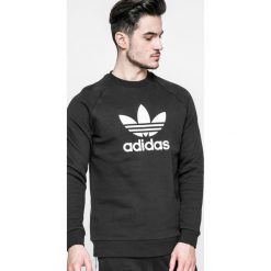 Adidas Originals - Bluza Trefoil Crew. Czarne bluzy męskie adidas Originals, s, z nadrukiem, z elastanu, z okrągłym kołnierzem, bez rękawów, bez kaptura. Za 199,90 zł.