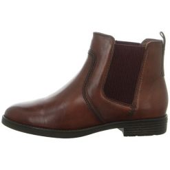 Tamaris Damskie botki 1-1-25306-23-305 Cognac (rozmiar 36). Brązowe botki damskie Tamaris, klasyczne, bez obcasa, bez zapięcia. Za 334,00 zł.