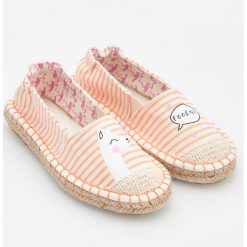 Tomsy damskie: Espadryle w paski – Pomarańczo