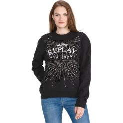 Replay Bluza Czarny. Czarne bluzy damskie Replay, s, z aplikacjami, z bawełny, bez rękawów, bez kaptura. Za 619,95 zł.