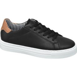 Sneakersy damskie Graceland czarne. Czarne sneakersy damskie Graceland, z materiału. Za 69,00 zł.
