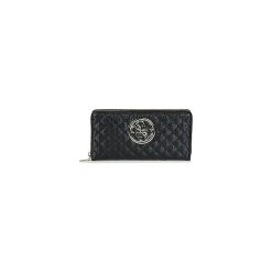 Portfele Guess GIOIA CHEQUE ORGANIZER. Czarne portfele damskie Guess, z aplikacjami. Za 259,00 zł.