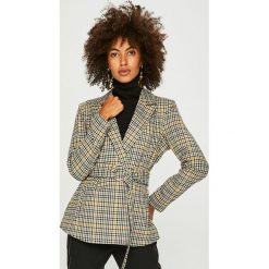 Vero Moda - Żakiet. Brązowe kamizelki damskie Vero Moda, l, w paski, z elastanu, bez kaptura. W wyprzedaży za 129,90 zł.