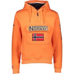 Bluza "Gymclass" w kolorze pomarańczowym. Pomarańczowe bluzy męskie Geographical Norway Men, m, z haftami, z kapturem, bez rękawów, bez kaptura. W wyprzedaży za 119,95 zł.