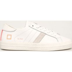 D.A.T.E. - Buty skórzane Hill Low Fluo. Białe buty sportowe damskie D.A.T.E., bez wzorów, ze skóry, sportowe. W wyprzedaży za 439,90 zł.