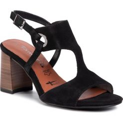 Sandały TAMARIS - 1-28357-24 Black 001. Czarne klapki damskie Tamaris, bez wzorów, ze skóry, bez obcasa, na obcasie. W wyprzedaży za 199,00 zł.