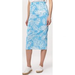 Niebieska Spódnica Tracing. Niebieskie spódniczki damskie Born2be, xl, bez wzorów, z dzianiny, midi. Za 29,99 zł.