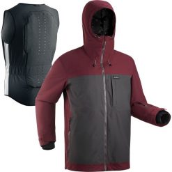 Kurtka snowboardowa i narciarska 3 w 1 SNB JKT 500 PROTEC męska. Czerwone kurtki męskie DREAMSCAPE, xl, bez wzorów, z elastanu, bez kaptura, narciarskie. Za 579,99 zł.