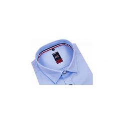 Błękitna koszula męska z długim rękawem 218. Niebieskie koszule męskie Mmer - Koszule męskie, m, bez wzorów, z bawełny, casualowe, button down, z długim rękawem. Za 134,10 zł.