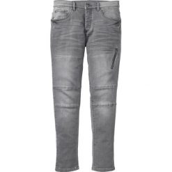Dżinsy dresowe Skinny Fit Straight bonprix jasnoszary. Szare jeansy męskie bonprix, m, bez wzorów. Za 99,99 zł.