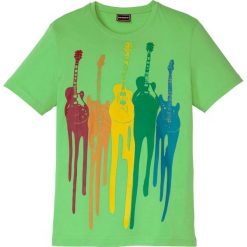 T-shirt Slim Fit bonprix zielony z nadrukiem. Zielone koszulki męskie bonprix, xxl, z nadrukiem, bez kołnierzyka, bez rękawów. Za 42,99 zł.