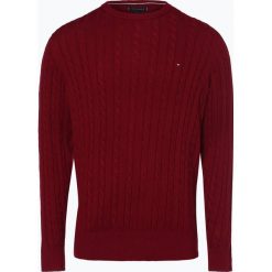 Tommy Hilfiger - Sweter męski, czerwony. Czerwone swetry męskie marki TOMMY HILFIGER, xl, bez wzorów, eleganckie, z klasycznym kołnierzykiem, bez kaptura. Za 399,95 zł.