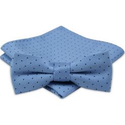 Modna Mucha Męska - Alties - Niebieska w Drobny Groszek MUALTS0243. Niebieskie muszki męskie Alties, na imprezę, w paski, eleganckie. Za 40,00 zł.