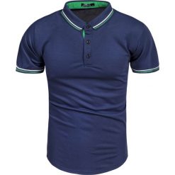 Koszulka polo męska niebieska slim Recea. Niebieskie koszulki męskie Recea, xl, bez wzorów, z bawełny, polo, bez rękawów. Za 34,99 zł.