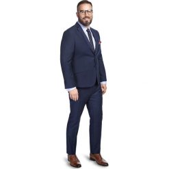 Garnitur LEONARDO GAGS000056. Brązowe garnitury Giacomo Conti, w kolorowe wzory. Za 599,00 zł.