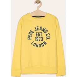 Pepe Jeans - Bluza dziecięca Caden 128-180 cm. Żółte bluzy chłopięce Pepe Jeans, z nadrukiem, z bawełny, bez rękawów, bez kaptura. W wyprzedaży za 119,90 zł.