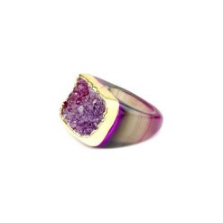 InspiRING 1/4 Gold Fuksja rozmiar 20. Różowe pierścionki damskie marki Brazi druse jewelry, z agatem, złote. Za 320,00 zł.