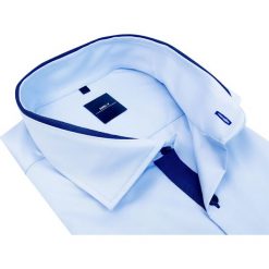 Niebieska koszula z krótkim rękawem K888. Niebieskie koszule męskie m, z bawełny, eleganckie. Za 134,10 zł.