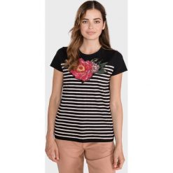 TWINSET Koszulka Czarny. Czarne koszulki damskie Twinset, s, w paski, z bawełny, bez kołnierzyka. Za 469,95 zł.
